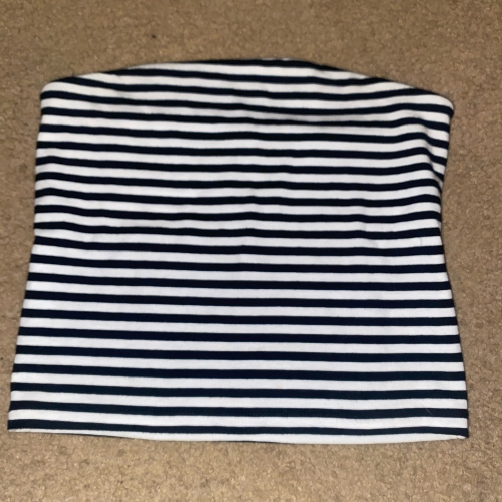Striped Black and White Tube Top